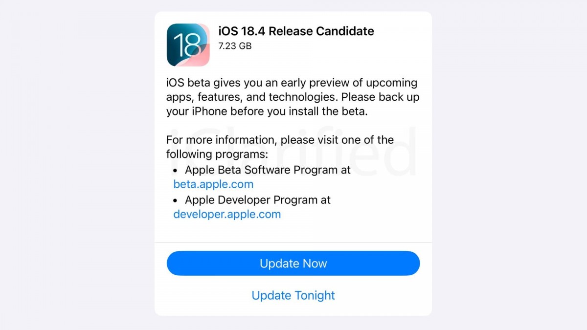 iOS 18.4 RC déjà dispo pour les développeurs